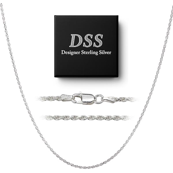 Amazon.com: DSS 925 Sterling Silver Necklace for Women, Rope